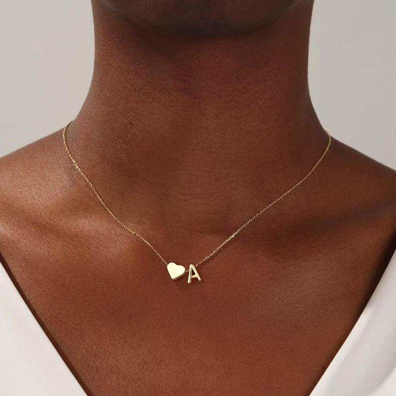 Heart Initial Necklace - SereniiCo.