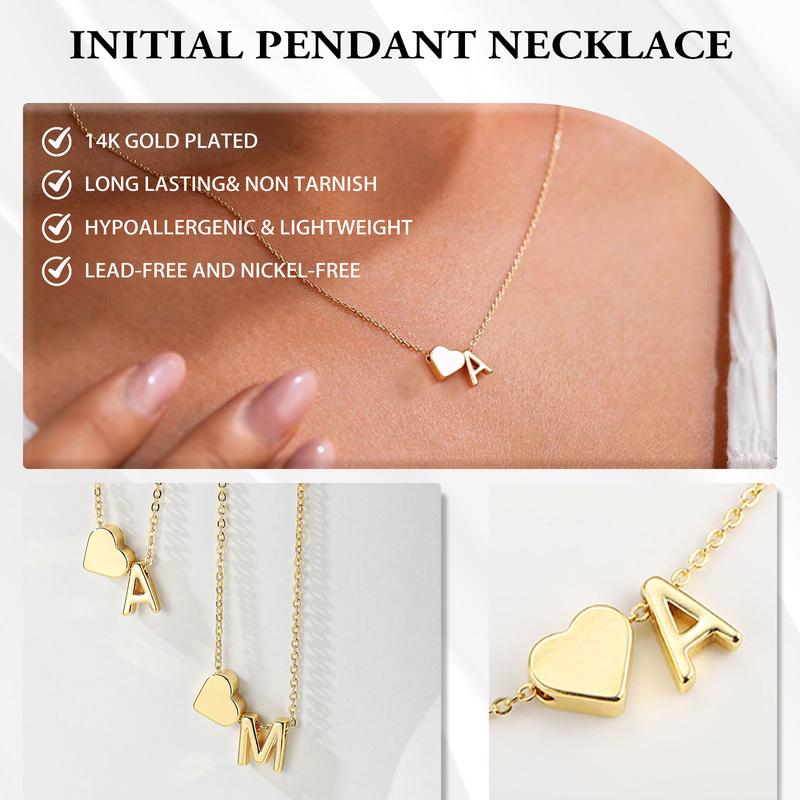 Heart Initial Necklace - SereniiCo.