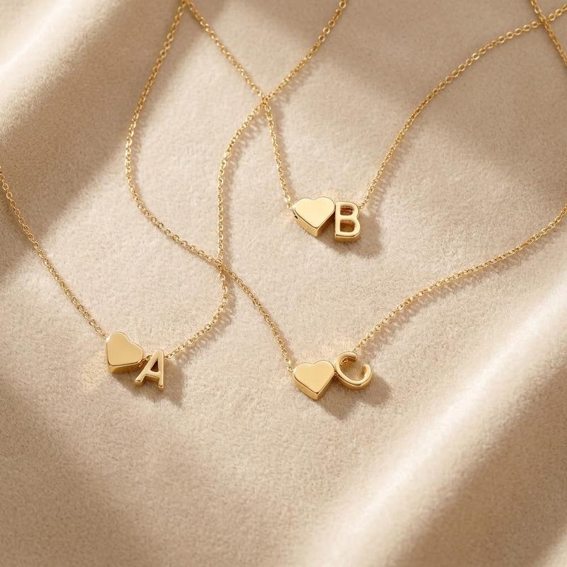 Heart Initial Necklace - SereniiCo.
