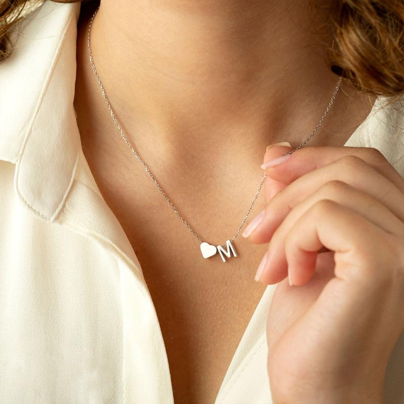 Heart Initial Necklace - SereniiCo.